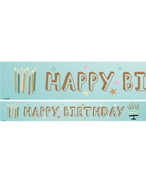 Mint Green Happy Birthday Paper Banners - 3pk (3pk)
