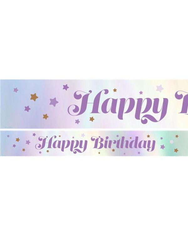 Lilac Happy Birthday Paper Banners - 1m (3pk)