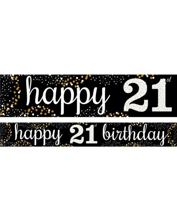 Happy 21st Birthday Paper Banners - 1m (3pk)