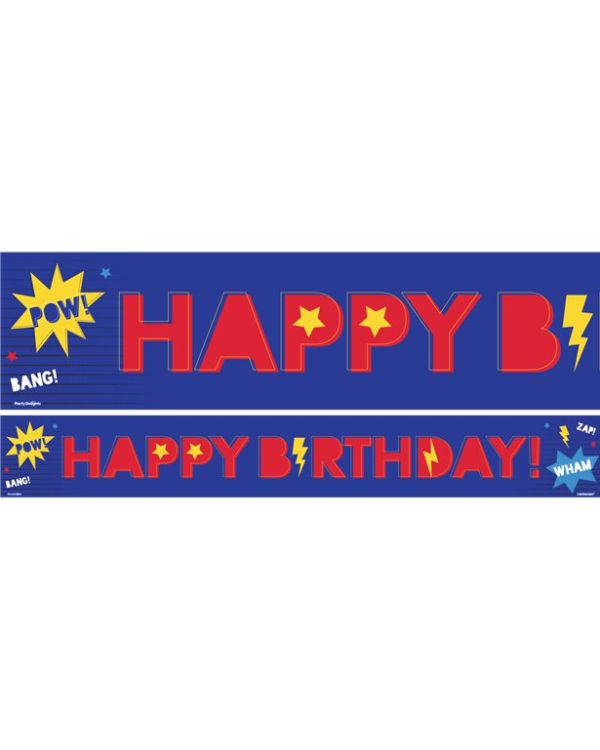 Superhero Paper Birthday Banners (3pk)