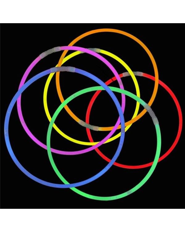 Assorted Colours Glow Necklaces - 56cm (10pk)