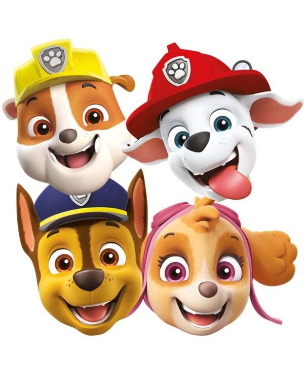 Paw Patrol Paper Masks (8pk)