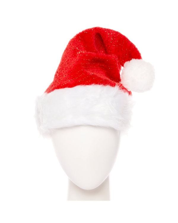 Plush Glitter Santa Hat