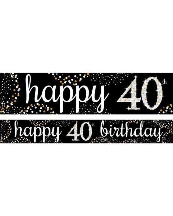 Happy 40th Birthday Paper Banners - 1m (3pk)