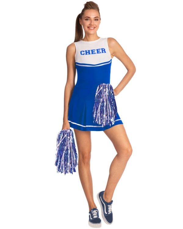 Blue High School Cheerleader - Adult Costume