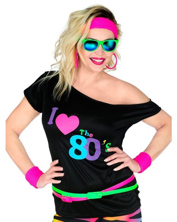 80s T Shirt - Adult Costume