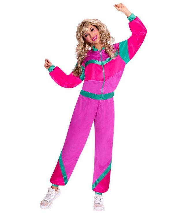 80s Pink Shell Suit - Adult Costume