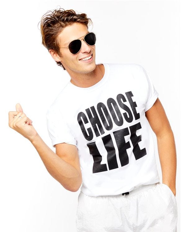 Choose Life T Shirt - Adult Costume