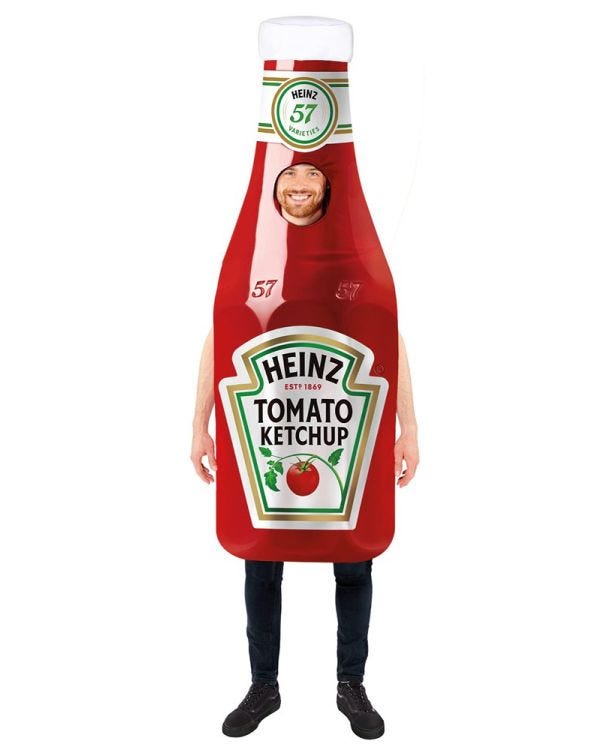 Heinz Ketchup Bottle Costme - Adult Costume