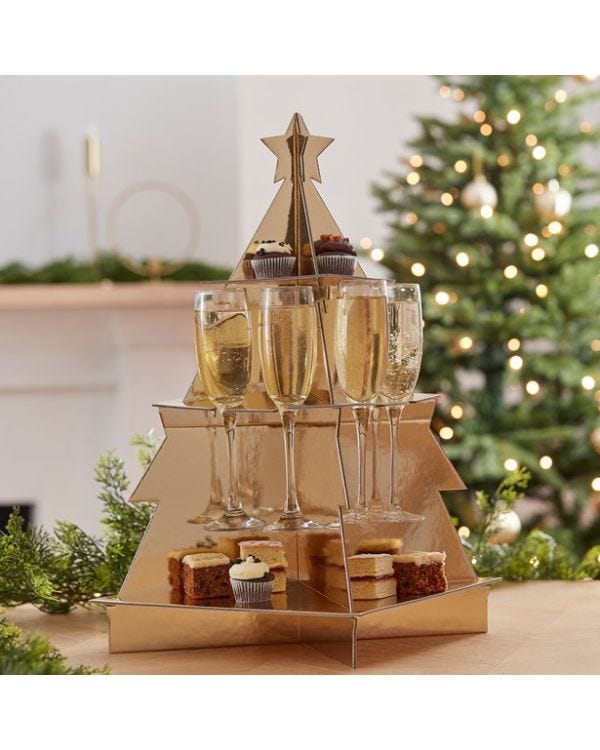 Gold 3D Tree Shaped Treat Stand