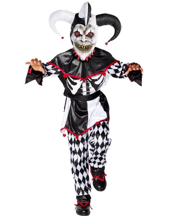 Sinister Jester Clown - Child and Teen Costume