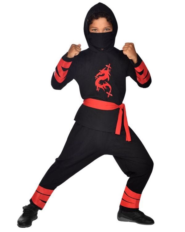 Black Ninja Warrior - Child and Teen Costume