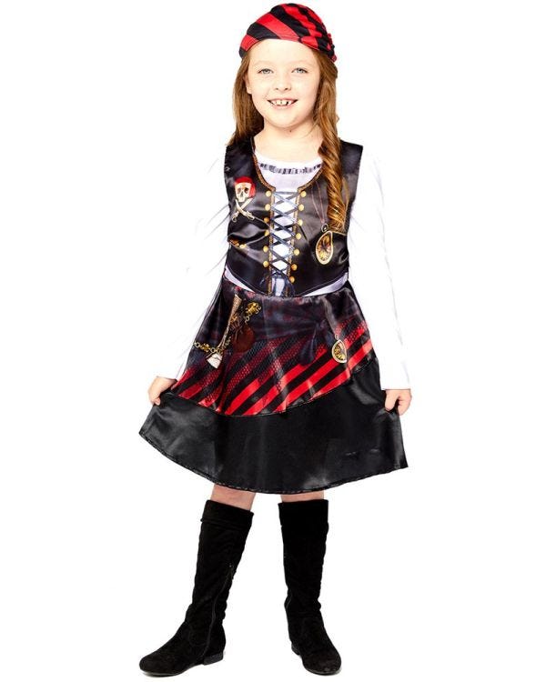 Recycled Pirate Girl - Toddler and Child Costume