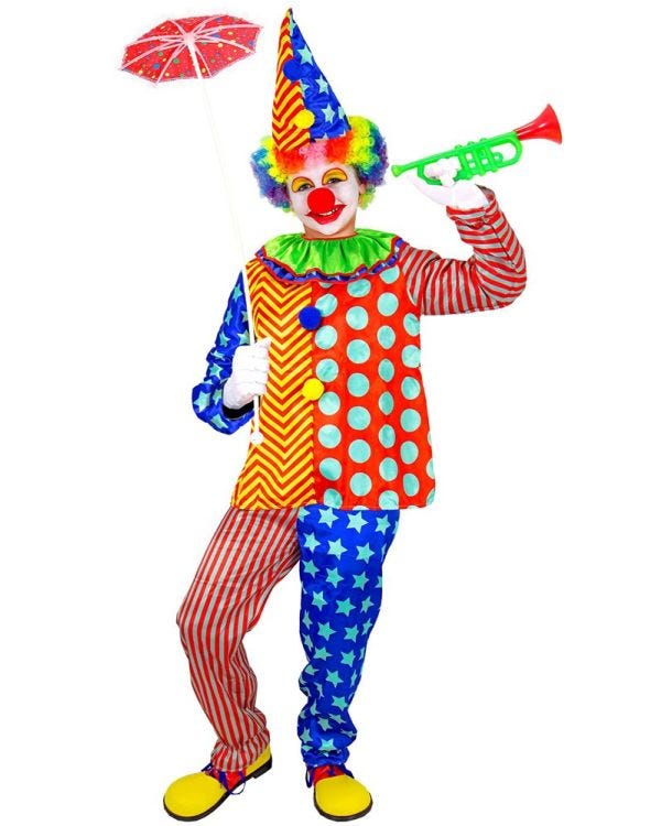 Colourful Clown - Child and Teen Costume