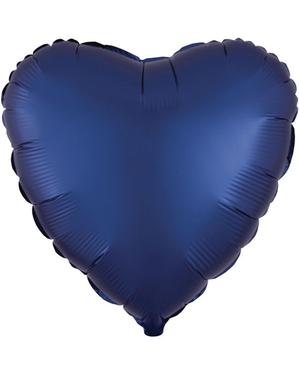 Navy Blue Satin Luxe Heart Balloon - 18&quot; Foil
