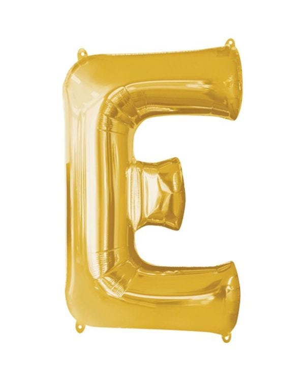 Gold Letter E Balloon - 34&quot; Foil