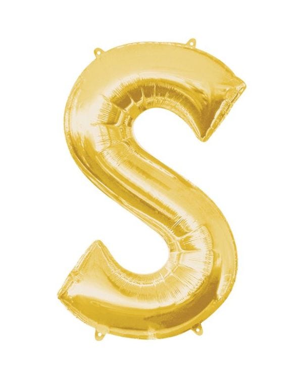 Gold Letter S Balloon - 34&quot; Foil