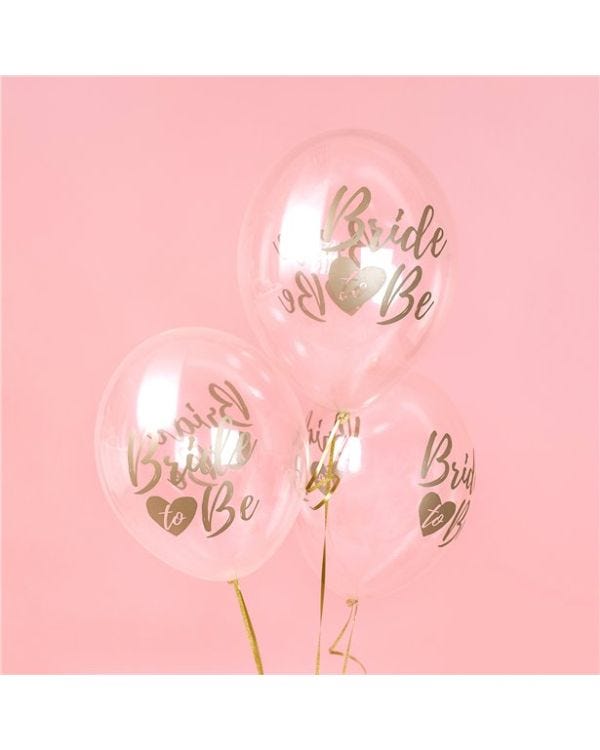 Bride To Be Gold Balloons - 12&quot; Latex