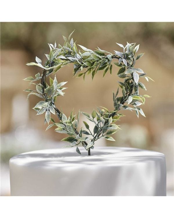 Secret Garden Artificial Rosemary Heart Cake Topper