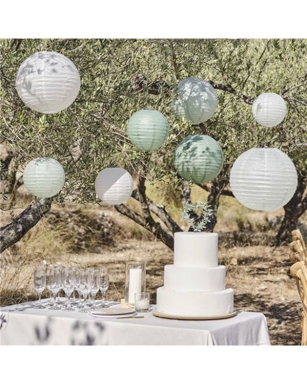 Secret Garden White Paper Hanging Decorations (8pk)