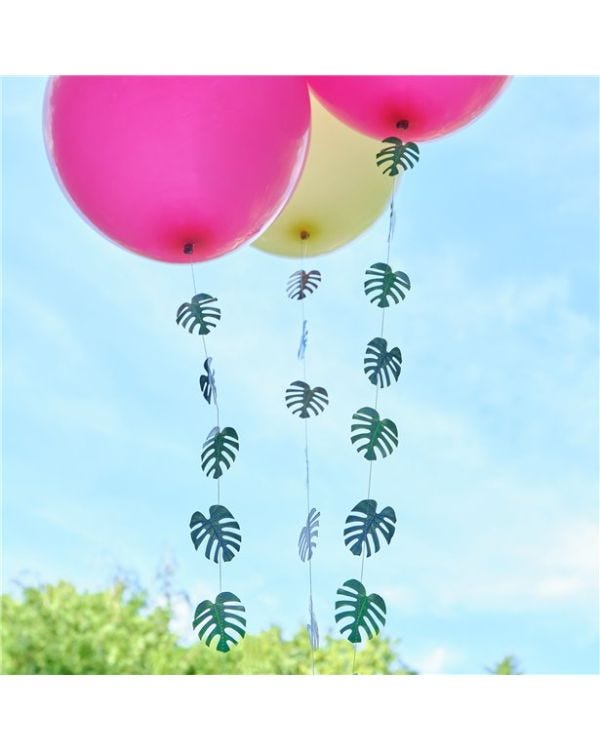 Tiki Tropics Palm Leaves Balloons Tails (5pk)