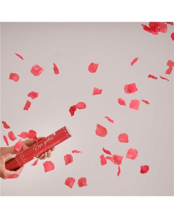 Red Rose Petal Confetti Cannon