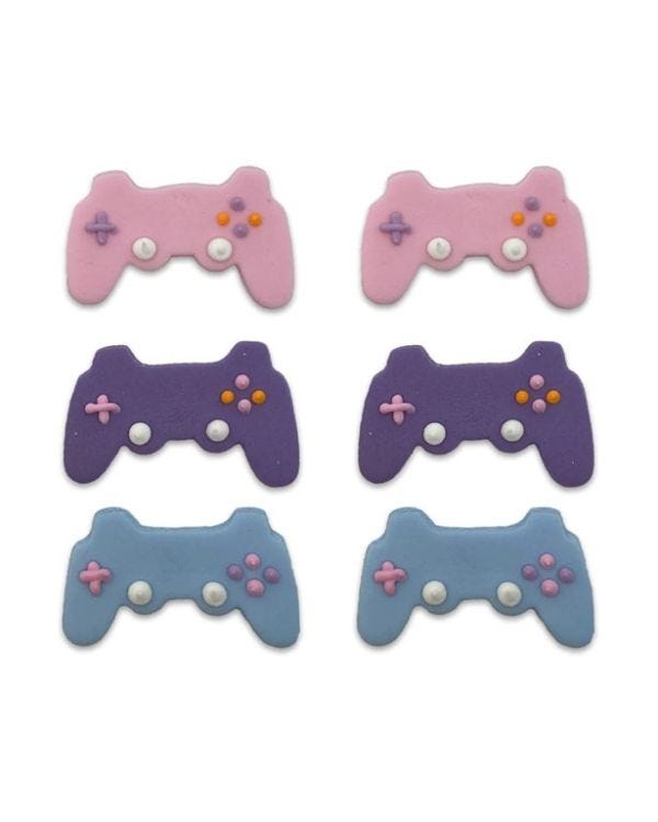 Digital Game Sugar Cake Toppers (6pk)