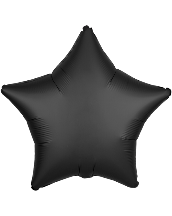 Onyx Black Satin Luxe Star Balloon - 18&quot; Foil