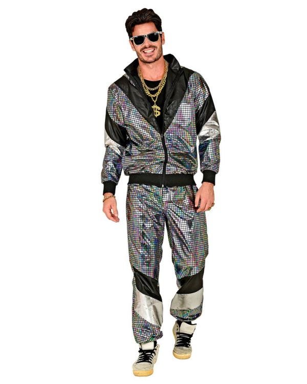 80s Disco Ball Shell Suit - Adult Costume