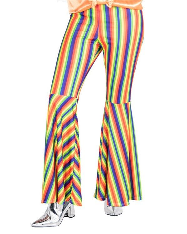 Rainbow Striped Flares - Adult Costume