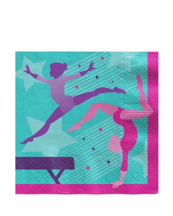 Gymnastics Party Paper Napkins - 33cm (16pk)