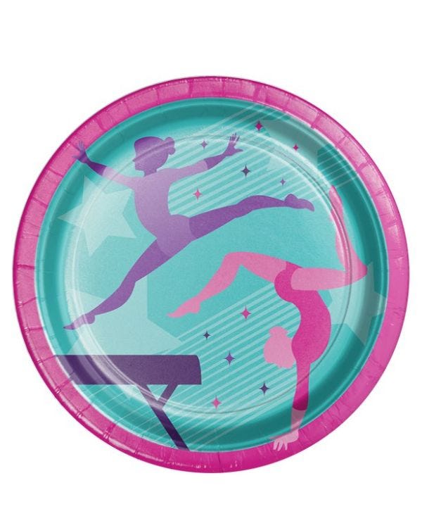 Gymnastics Party Paper Plates - 23cm (8pk)