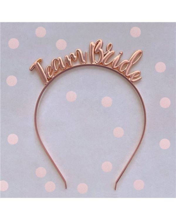 Team Bride Rose Gold Metal Headband
