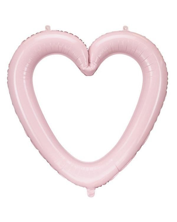 Heart Pink Foil Balloon Photo Booth Frame - 86cm x 83cm