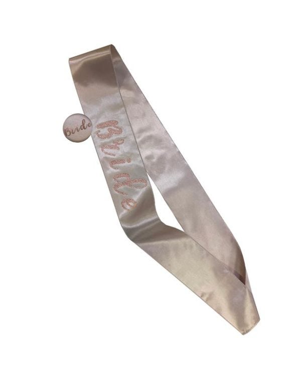Bride Diamante Sash and Badge Set