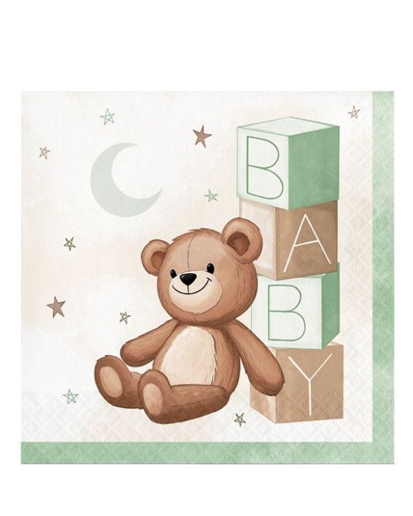 Teddy Bear Paper Napkins - 33cm (16pk)