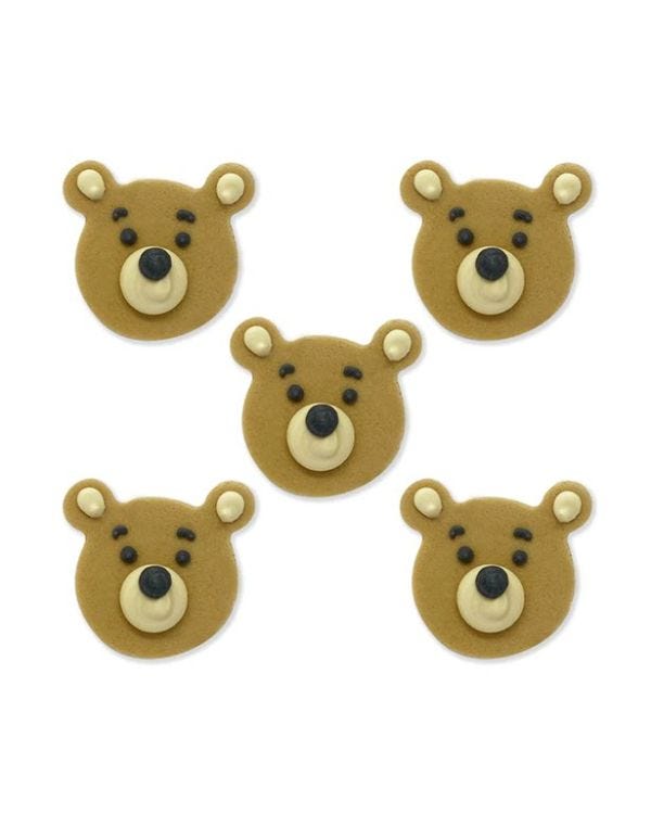Teddy Bear Face Sugar Cake Toppers