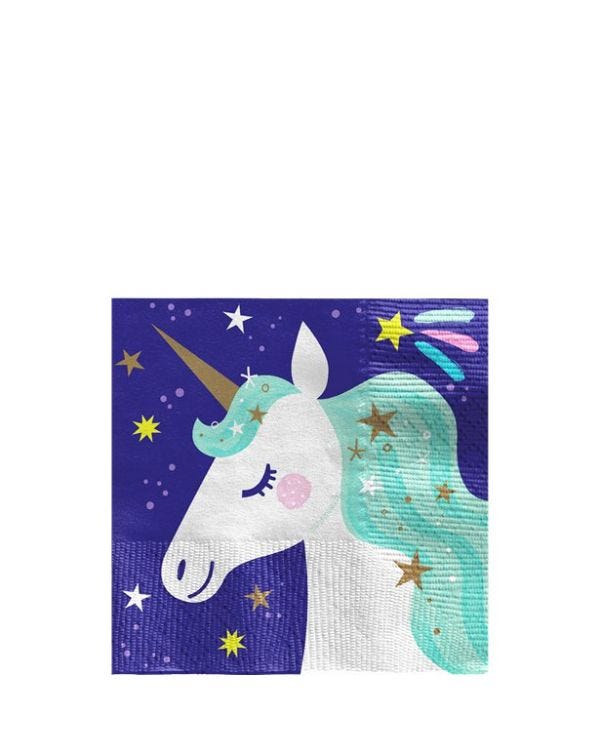 Unicorn Galaxy Beverage Napkins - 25cm (16pk)