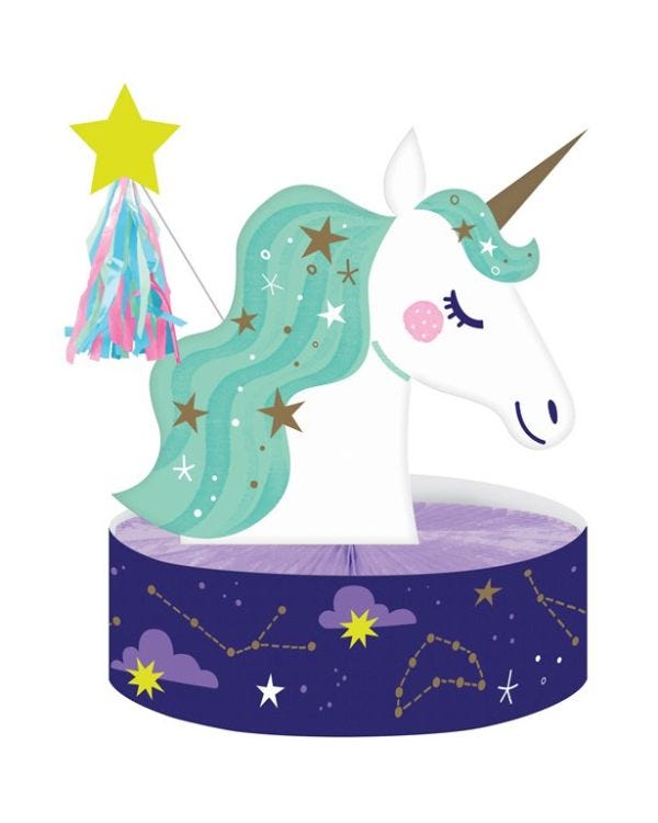 Unicorn Galaxy Honeycomb Centrepiece - 28cm
