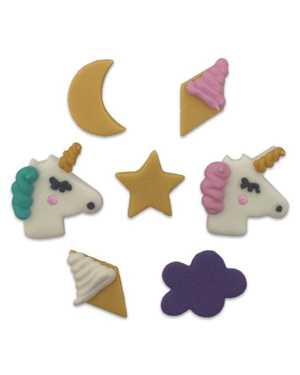 Unicorn Galaxy Sugar Cake Toppers (7pk)