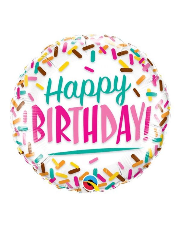 Happy Birthday&#039; Sprinkles Balloon - 18&quot; Foil