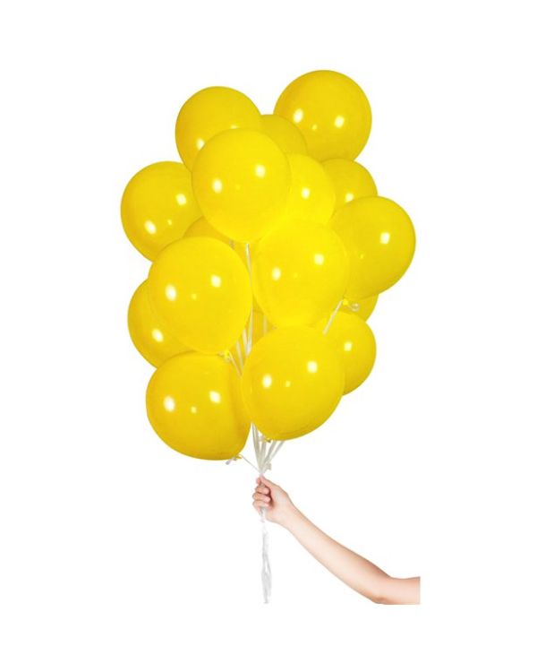 Yellow Balloons with Ribbon - 9&quot; Latex (30pk)