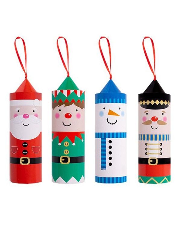 Santa &amp; Friends Pull Pop Crackers - 16cm (4pk)