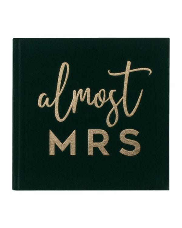 Botanical Hen Party Green Velvet Guest Book