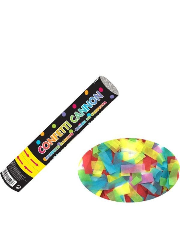 Multi Coloured Paper Confetti Cannon - 24cm
