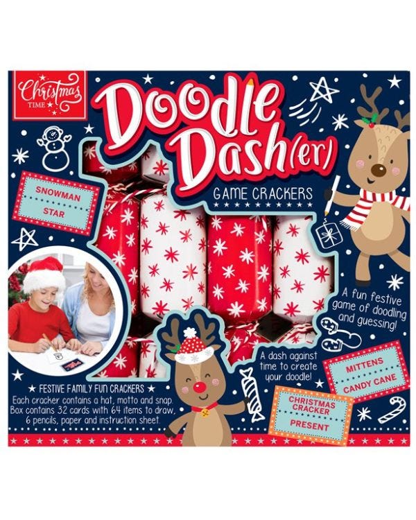 Doodle Dasher Game Crackers - 23cm (6pk)