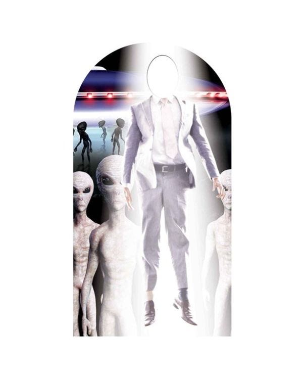 Alien Abduction Stand-In Cardboard Photo Prop - 174cm x 93cm