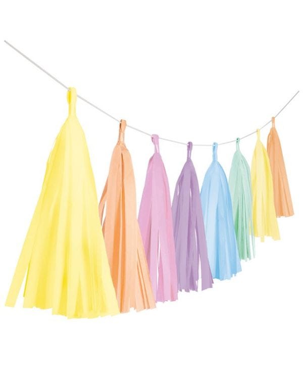 Pastel Rainbow Tassel Garland - 3m