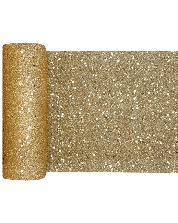 Gold Glitter Table Runner - 5m