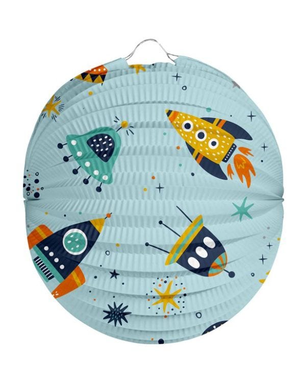Space Blue Paper Lantern Decoration - 22cm